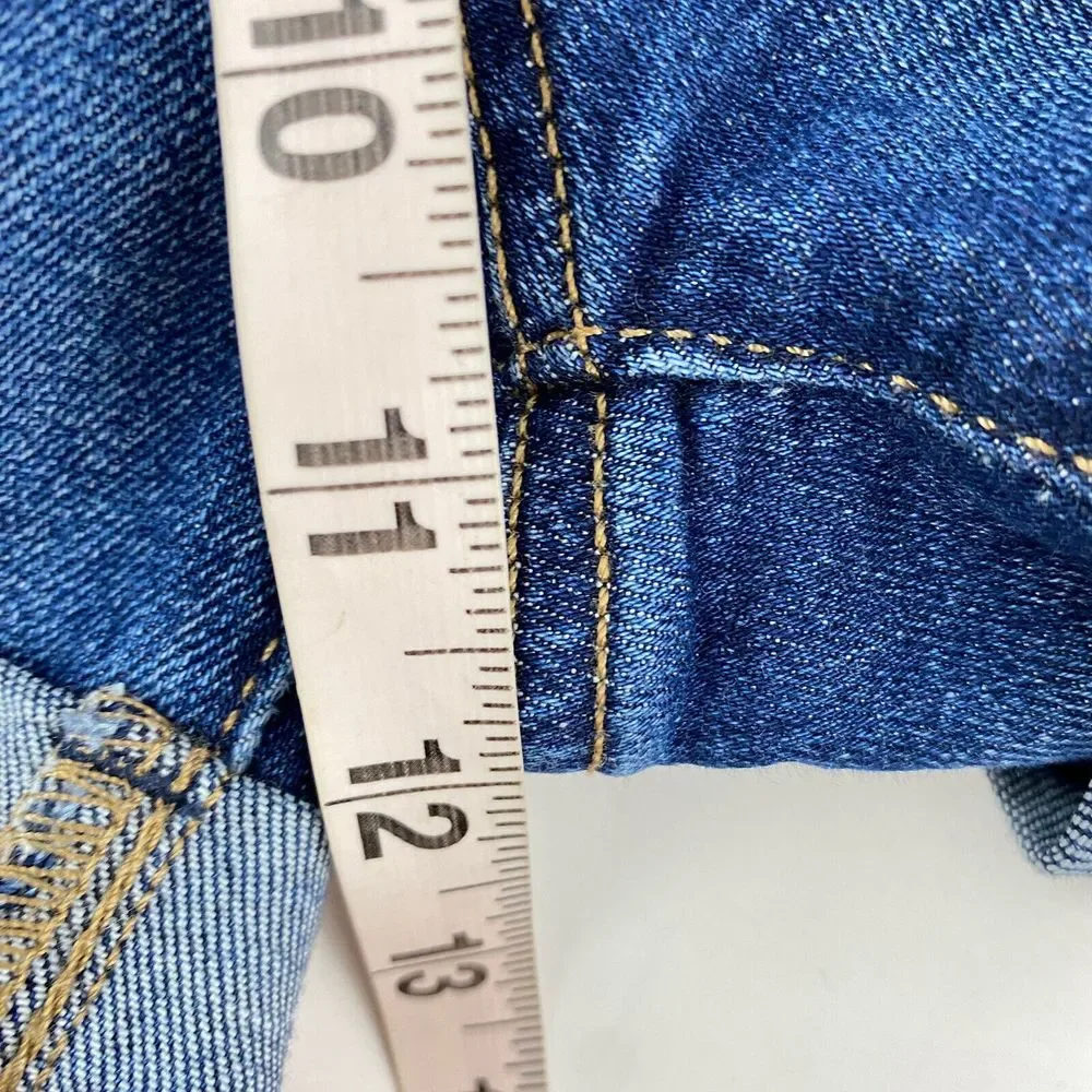 Anthropologie Level 99 Megan Jean Shorts Sz 30 Blue‎ Stretch Denim Cuffed - Picture 9 of 10